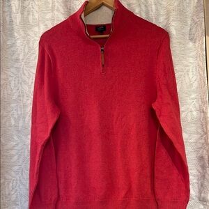 J. Crew Red Zip Up Sweater with High Collar